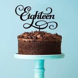 "Eighteen" Black Acrylic Cake Topper Cake Toppers Little Dance   