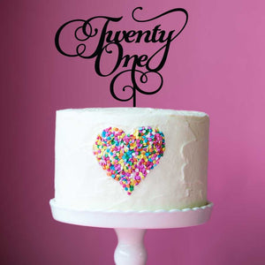 "Twenty One" Black Acrylic Cake Topper Cake Toppers Little Dance   