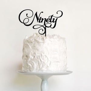 "Ninety" Black Acrylic Cake Topper Cake Toppers Little Dance   