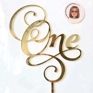 "One" Mirror Gold Cake Topper Cake Toppers Little Dance   