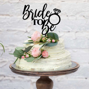 "Bride To Be" Black Acrylic Cake Topper Cake Toppers Little Dance   