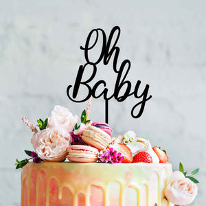 "Oh Baby" Black Acrylic Cake Topper Cake Toppers Little Dance   