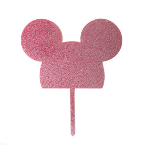 Mouse Pink Glitter Acrylic Cake Topper Cake Toppers Sugar Crafty   