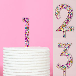 "0-9" Rainbow Glitter Cake Toppers Cake Toppers Cake & Candle   