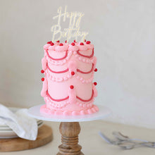 Load image into Gallery viewer, &quot;Happy Birthday&quot; Gold / Clear Layered Cake Topper Cake Toppers Cake &amp; Candle   