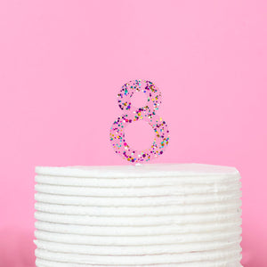 "0-9" Rainbow Glitter Cake Toppers Cake Toppers Cake & Candle 8  