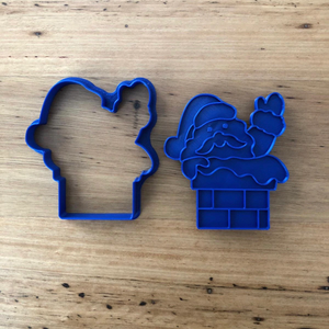 Cookie Cutter & Embosser Stamp - Christmas Santa In Chimney Supplies Cookie Cutter Store   