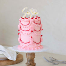 Load image into Gallery viewer, &quot;Sixteen&quot; Gold / Clear Layered Cake Topper Cake Toppers Cake &amp; Candle   