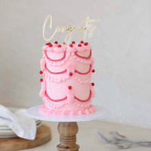 Load image into Gallery viewer, &quot;Congrats&quot; Gold / Clear Layered Cake Topper Cake Toppers Cake &amp; Candle   