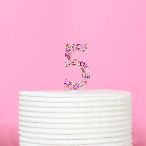 "0-9" Rainbow Glitter Cake Toppers Cake Toppers Cake & Candle 5  