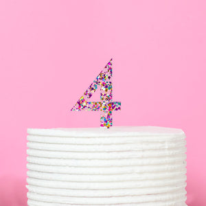 "0-9" Rainbow Glitter Cake Toppers Cake Toppers Cake & Candle 4  