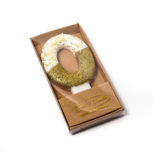 Load image into Gallery viewer, Number Candles 8cm Tall Glitter Dipped Gold  Cake &amp; Candle 0  