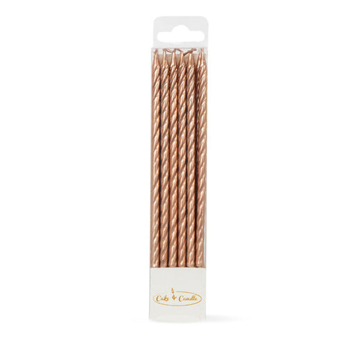 Spiral Candles 12pk Gold  Cake & Candle   