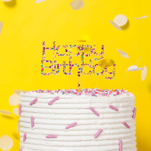 Load image into Gallery viewer, &quot;Happy Birthday&quot; Rainbow Glitter Cake Topper #2 Cake Toppers Cake &amp; Candle   