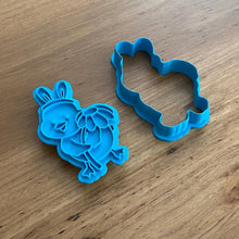 Load image into Gallery viewer, Cookie Cutter &amp; Embosser Stamp - Easter Chick Holding Flower Supplies Cookie Cutter Store   