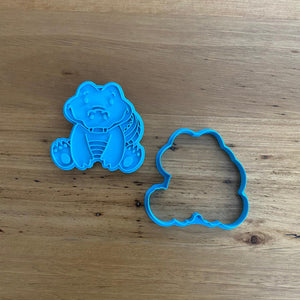 Cookie Cutter & Embosser Stamp - Crocodile Sitting Style #1 Supplies Cookie Cutter Store   