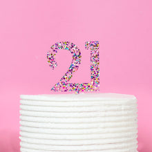 Load image into Gallery viewer, &quot;0-9&quot; Rainbow Glitter Cake Toppers Cake Toppers Cake &amp; Candle 21  