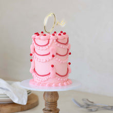 Load image into Gallery viewer, &quot;One&quot; Gold / Clear Layered Cake Topper Cake Toppers Cake &amp; Candle   