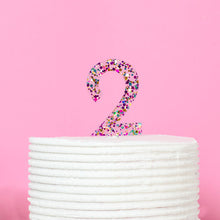 Load image into Gallery viewer, &quot;0-9&quot; Rainbow Glitter Cake Toppers Cake Toppers Cake &amp; Candle 2  