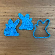 Load image into Gallery viewer, Cookie Cutter &amp; Embosser Stamp - Easter Bunny With Egg &amp; Paint Brush Supplies Cookie Cutter Store   