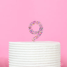 Load image into Gallery viewer, &quot;0-9&quot; Rainbow Glitter Cake Toppers Cake Toppers Cake &amp; Candle 9  