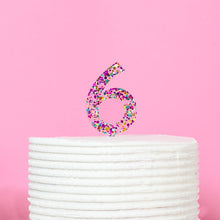 Load image into Gallery viewer, &quot;0-9&quot; Rainbow Glitter Cake Toppers Cake Toppers Cake &amp; Candle 6  