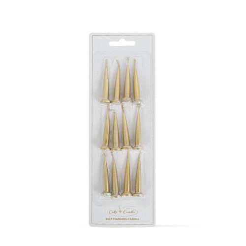 Bullet Candles 12pk Gold  Cake & Candle   