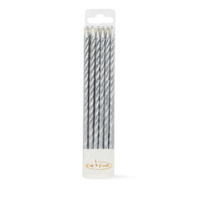 Load image into Gallery viewer, Spiral Candles 12pk Silver  Cake &amp; Candle   