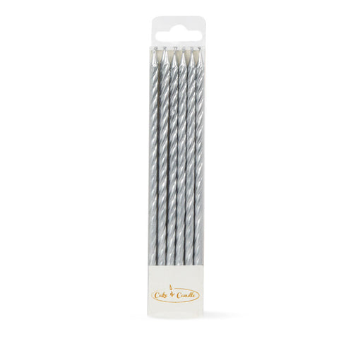 Spiral Candles 12pk Silver  Cake & Candle   