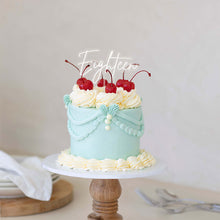 Load image into Gallery viewer, &quot;Eighteen&quot; Silver / Clear Layered Cake Topper Cake Toppers Cake &amp; Candle   