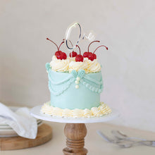 Load image into Gallery viewer, &quot;One&quot; Silver / Clear Layered Cake Topper Cake Toppers Cake &amp; Candle   
