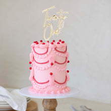 Load image into Gallery viewer, &quot;Twenty One&quot; Gold / Clear Layered Cake Topper Cake Toppers Cake &amp; Candle   