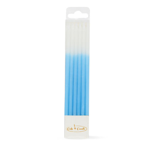 Ombre Candles 12pk Blue  Cake & Candle   