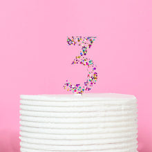 Load image into Gallery viewer, &quot;0-9&quot; Rainbow Glitter Cake Toppers Cake Toppers Cake &amp; Candle 3  
