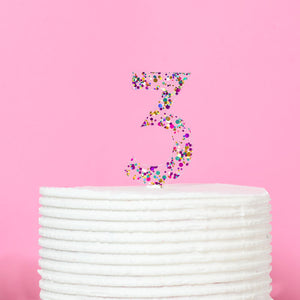 "0-9" Rainbow Glitter Cake Toppers Cake Toppers Cake & Candle 3  