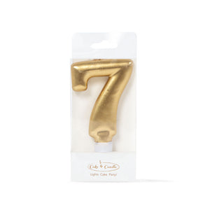 Number Candles 8cm Tall Gold  Cake & Candle 7  