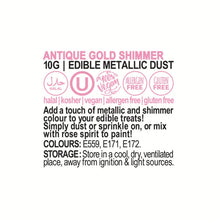 Load image into Gallery viewer, Edible Metallic Dust - Antique Gold Shimmer