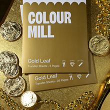 Load image into Gallery viewer, Edible Gold Leaf - 25 Transfer Sheets 8cm x 8cm Edibles Colour Mill