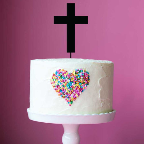 Cross Black Acrylic Cake Topper Cake Toppers Little Dance   