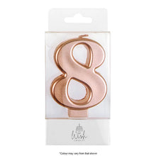 Load image into Gallery viewer, Number Candles 6.5cm Tall Rose Gold