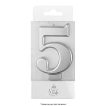 Load image into Gallery viewer, Number Candles 6.5cm Tall Silver