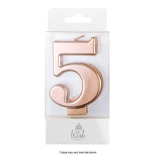 Load image into Gallery viewer, Number Candles 6.5cm Tall Rose Gold