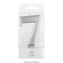 Load image into Gallery viewer, Number Candles 6.5cm Tall Silver