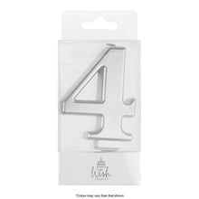 Load image into Gallery viewer, Number Candles 6.5cm Tall Silver