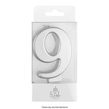 Load image into Gallery viewer, Number Candles 6.5cm Tall Silver
