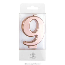 Load image into Gallery viewer, Number Candles 6.5cm Tall Rose Gold