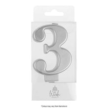 Load image into Gallery viewer, Number Candles 6.5cm Tall Silver