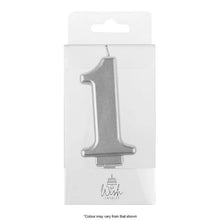 Load image into Gallery viewer, Number Candles 6.5cm Tall Silver