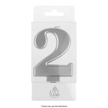 Load image into Gallery viewer, Number Candles 6.5cm Tall Silver