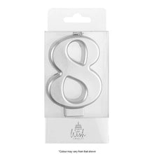 Load image into Gallery viewer, Number Candles 6.5cm Tall Silver